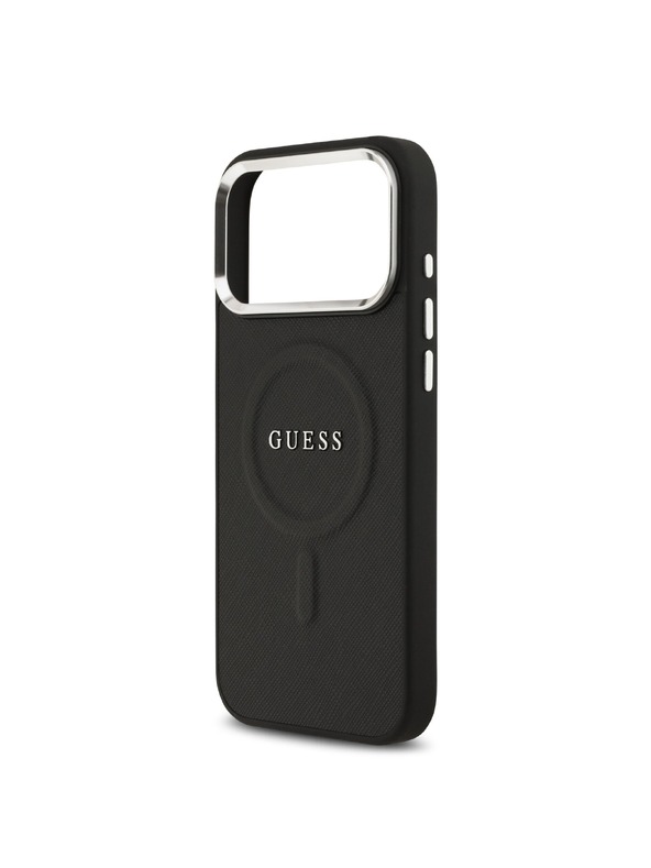 Guess Guess PU Saffiano MagSafe Hátlap iPhone 17 Pro Max-hoz Fekete
