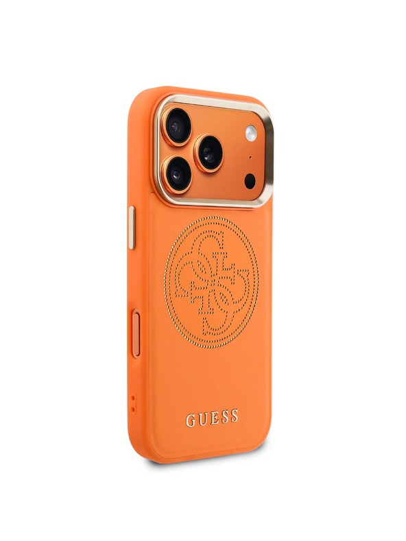 Guess Guess PU Perforated 4G Logo MagSafe Hátlap iPhone 17 Pro Max-hoz Narancssárga