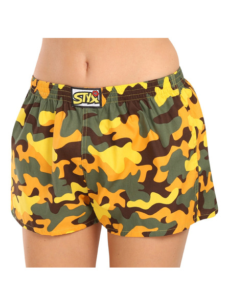 Styx Női boxeralsó Styx art klasszikus gumival terepszín sárga