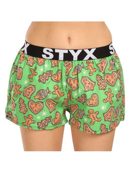 Styx Női rövidnadrág Styx art sport gumi karácsonyi mézeskalács pár