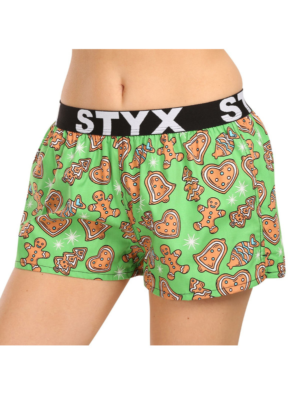 Styx Női rövidnadrág Styx art sport gumi karácsonyi mézeskalács pár