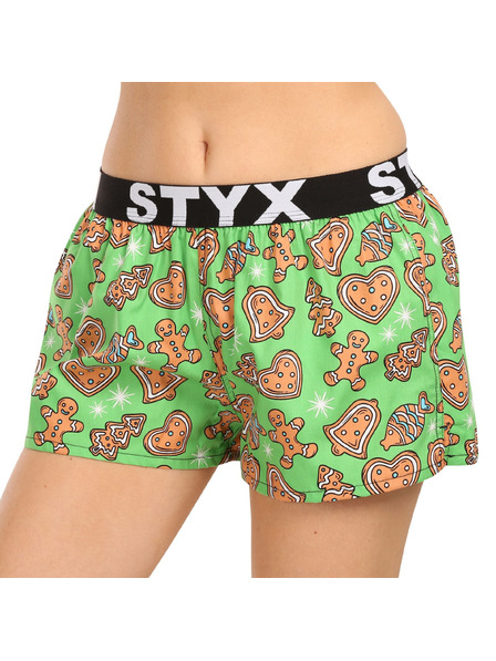 Styx Női rövidnadrág Styx art sport gumi karácsonyi mézeskalács pár