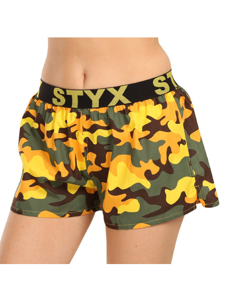 Styx Női boxeralsó Styx art sportgumival terepszín sárga