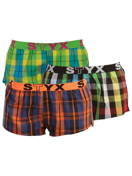 Styx Hármas készlet - Női boxeralsó Styx sportgumírózás multicolor