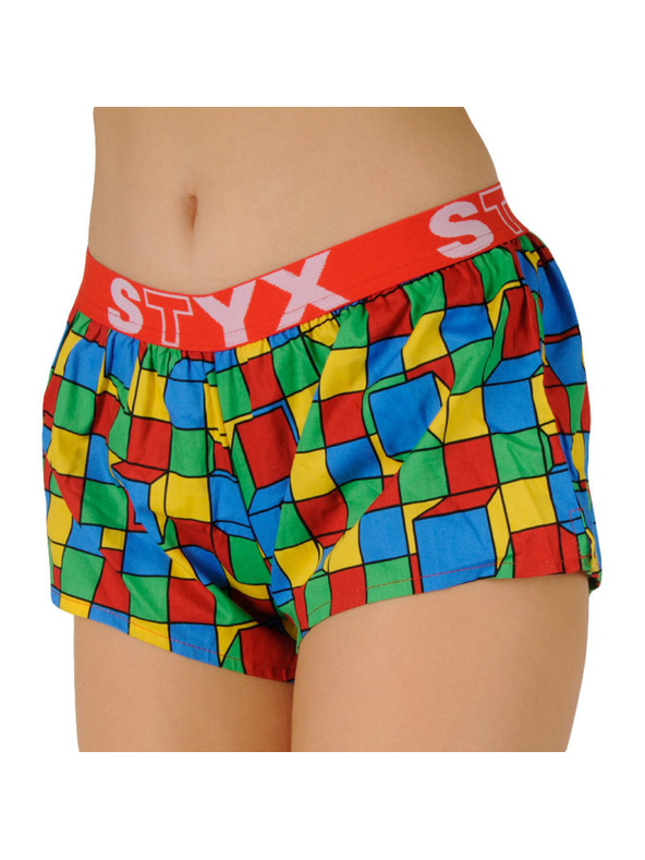 Styx Női Styx art sport gumiruhás rövidnadrág kockás