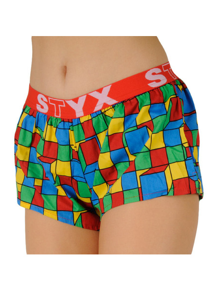 Styx Női Styx art sport gumiruhás rövidnadrág kockás