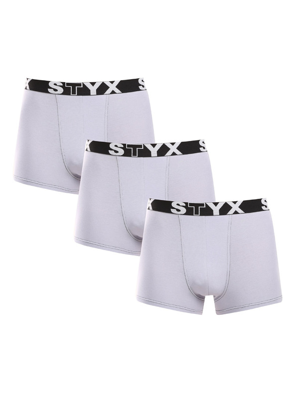 Styx Három darabos készlet - férfi boxeralsó Styx sports elasztikus szürke