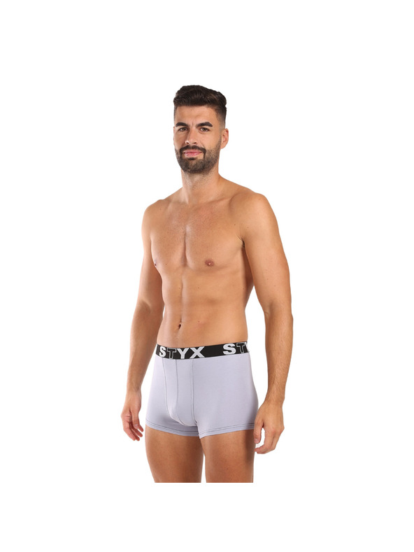 Styx Három darabos készlet - férfi boxeralsó Styx sports elasztikus szürke