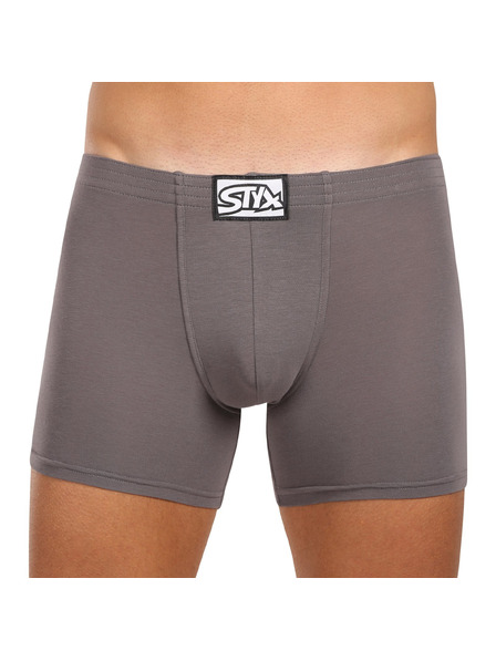 Styx Férfi hosszú boxeralsó Styx klasszikus gumi sötét szürke