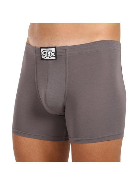 Styx Férfi hosszú boxeralsó Styx klasszikus gumi sötét szürke