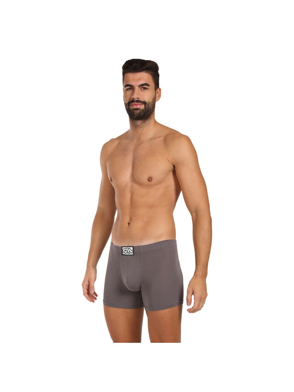 Styx Férfi hosszú boxeralsó Styx klasszikus gumi sötét szürke