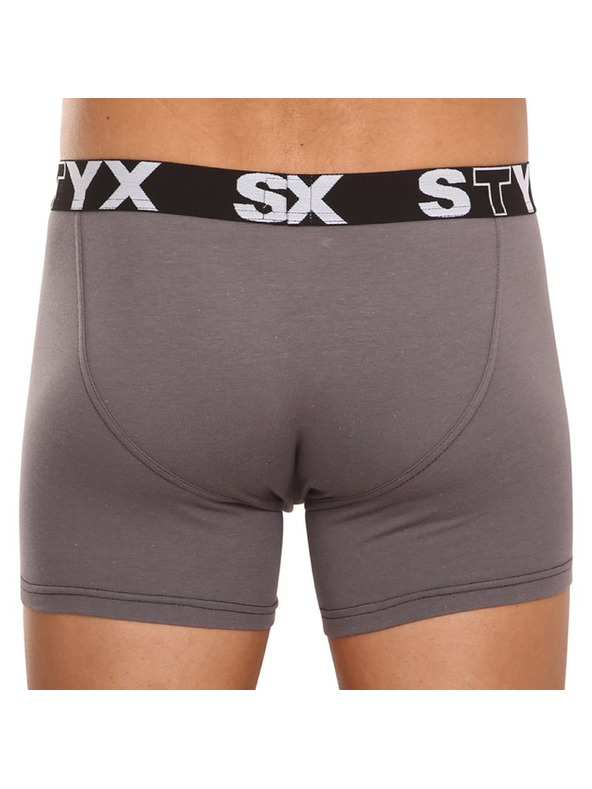 Styx Férfi hosszú boxeralsó Styx sportgumi sötét szürke
