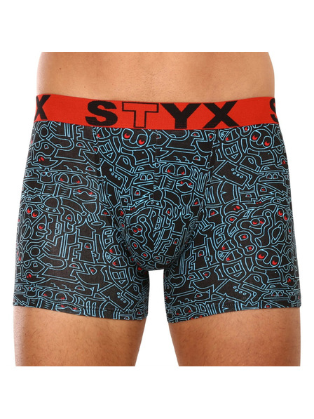 Styx Férfi hosszú boxeralsó Styx art sportgumi doodle