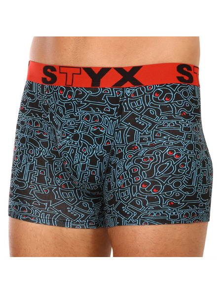 Styx Férfi hosszú boxeralsó Styx art sportgumi doodle