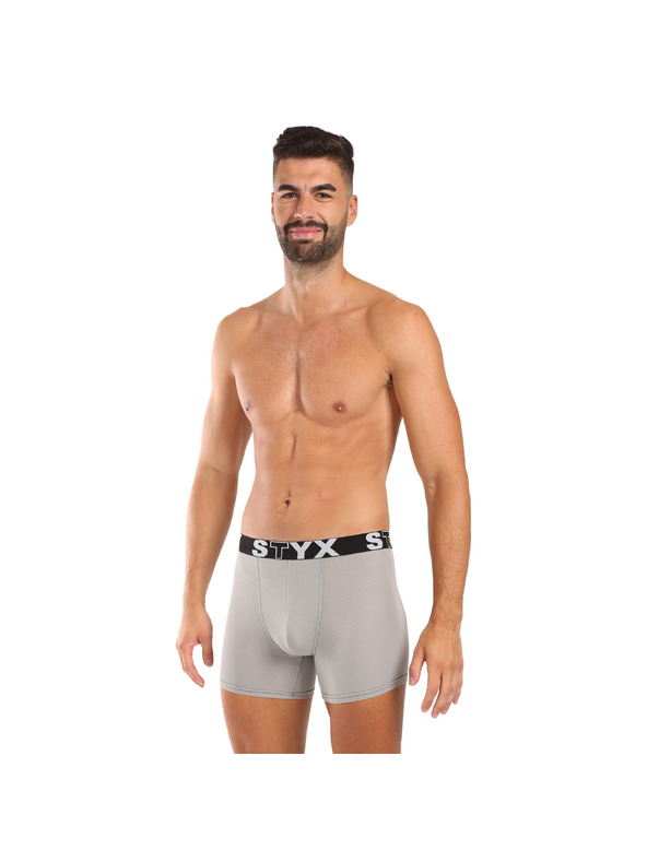 Styx Férfi hosszú boxeralsó Styx sportgumi világos szürke