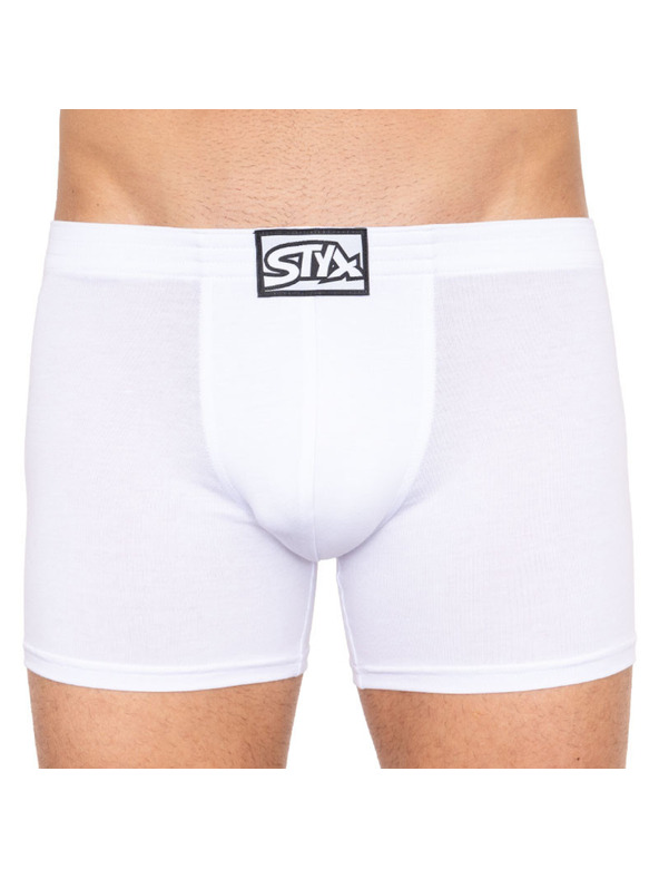 Styx Férfi hosszú boxeralsó Styx klasszikus gumi fehér