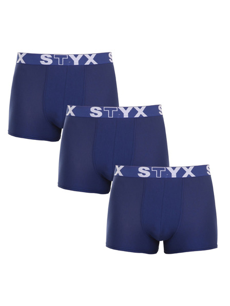 Styx Háromdarabos szett - férfi boxeralsó Styx sportgumi sötét kék