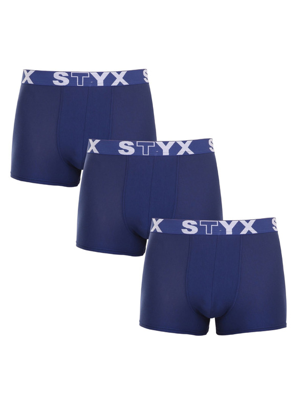 Styx Háromdarabos szett - férfi boxeralsó Styx sportgumi sötét kék