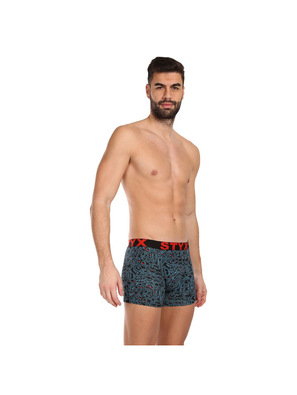 Styx Férfi Styx hosszú művészeti sportgumi firkás boxeralsó (U1256/2)