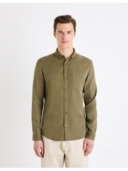 Celio Khaki színű férfi ing Celio Gacocel