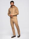 Ombre Clothing Férfi melegítő szett pulóver + regular fit nadrág - teve színű V2 Z120 Ombre Clothing