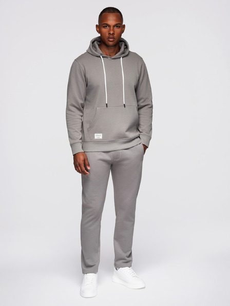 Ombre Clothing Férfi melegítő szett: kapucnis pulóver + regular fit nadrág - szürke V8 Z120 Ombre Clothing