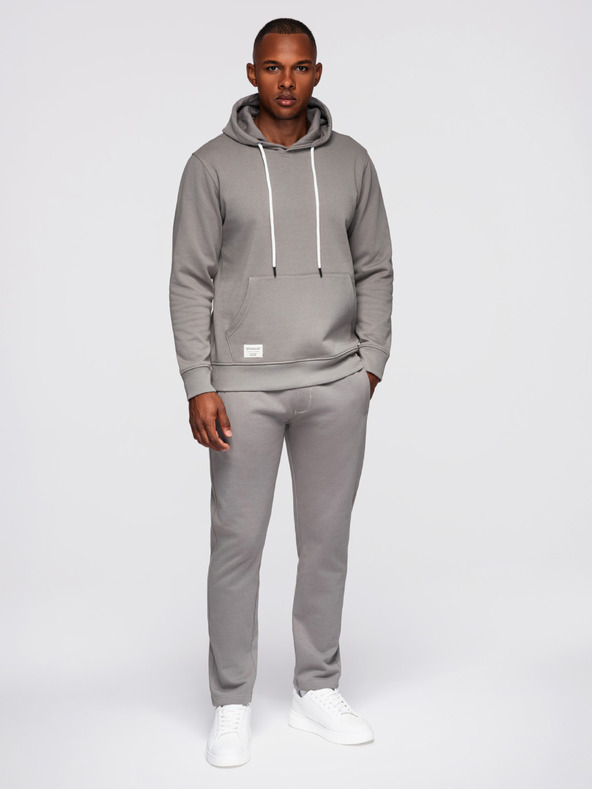 Ombre Clothing Férfi melegítő szett: kapucnis pulóver + regular fit nadrág - szürke V8 Z120 Ombre Clothing