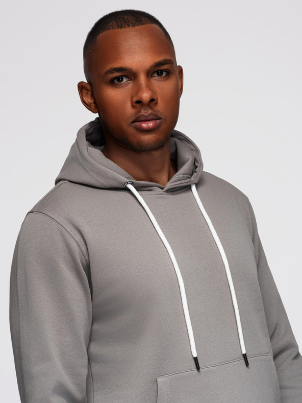 Ombre Clothing Férfi melegítő szett: kapucnis pulóver + regular fit nadrág - szürke V8 Z120 Ombre Clothing