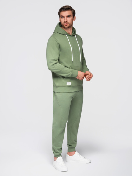 Ombre Clothing Férfi melegítő szett pamutból pulóver + jogger nadrág - zöld V3 Z121 Ombre Clothing