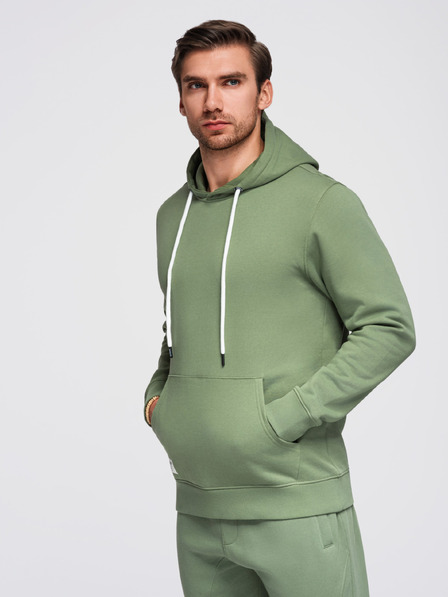 Ombre Clothing Férfi melegítő szett pamutból pulóver + jogger nadrág - zöld V3 Z121 Ombre Clothing
