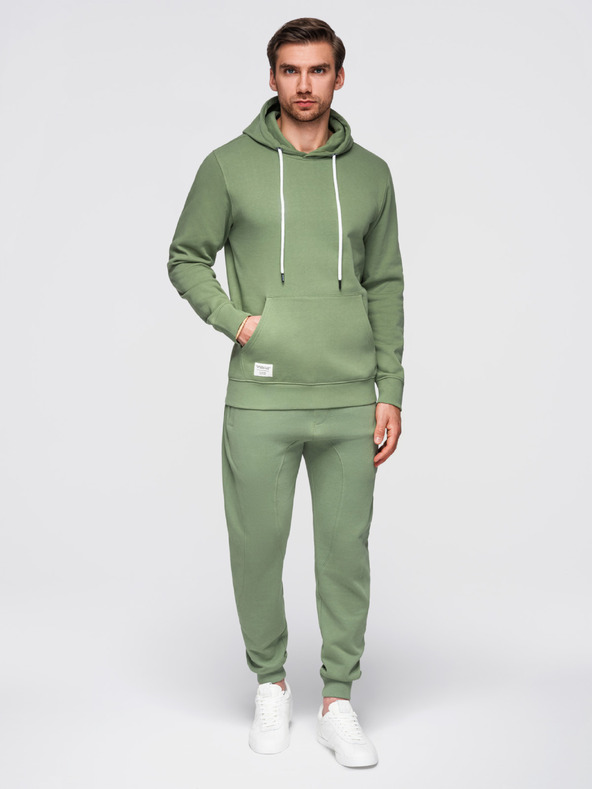 Ombre Clothing Férfi melegítő szett pamutból pulóver + jogger nadrág - zöld V3 Z121 Ombre Clothing