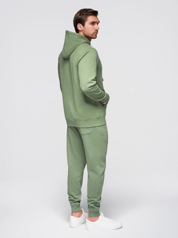 Ombre Clothing Férfi melegítő szett pamutból pulóver + jogger nadrág - zöld V3 Z121 Ombre Clothing