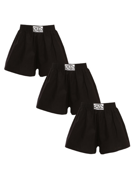 Styx Három darabos szett - gyerek boxer Styx klasszikus gumi fekete