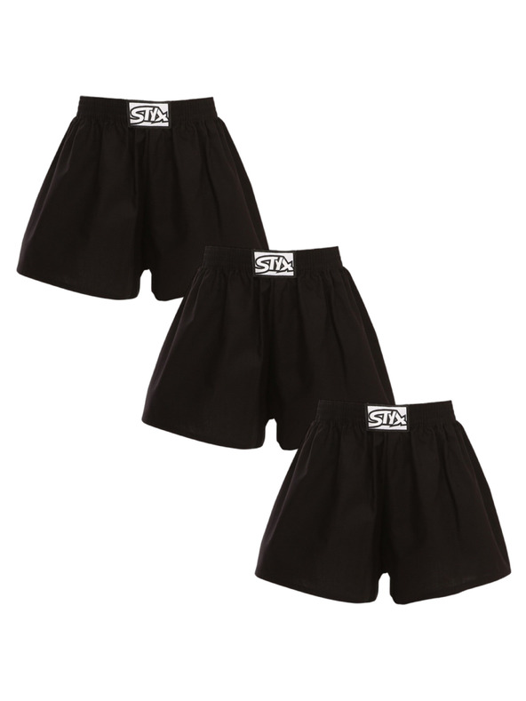 Styx Három darabos szett - gyerek boxer Styx klasszikus gumi fekete