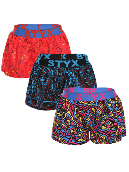 Styx Hármas szett - női alsónadrág Styx art sportgumi többszínű