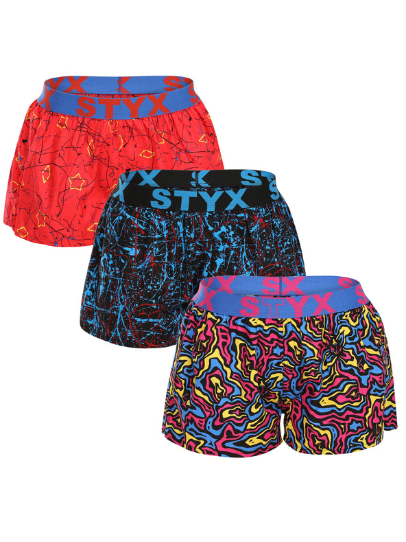 Styx Hármas szett - női alsónadrág Styx art sportgumi többszínű