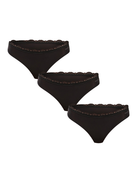 Calvin Klein Három darabos készlet - női tanga Calvin Klein fekete