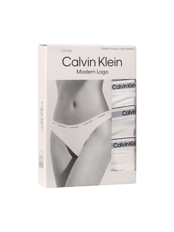Calvin Klein Három darabos készlet - női tanga Calvin Klein fehér