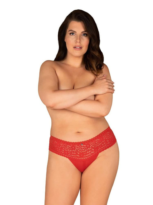 Obsessive Obsessive női alsónadrág plus size piros