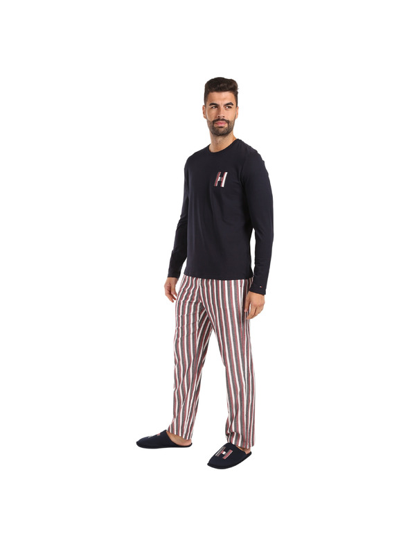 Tommy Hilfiger Férfi pizsamaszett Tommy Hilfiger papucsokkal, többszínű ajándékcsomagolásban