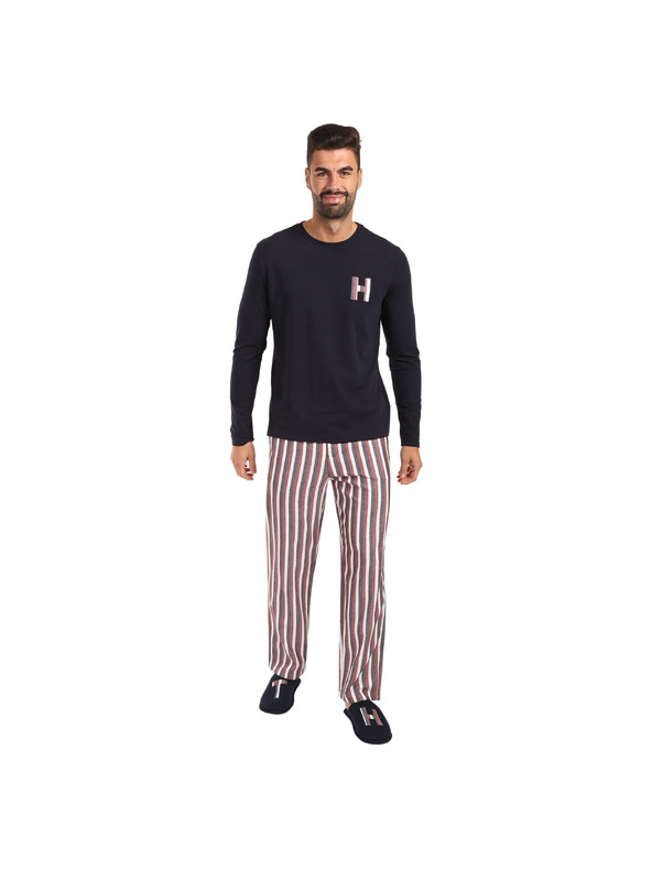 Tommy Hilfiger Férfi pizsamaszett Tommy Hilfiger papucsokkal, többszínű ajándékcsomagolásban