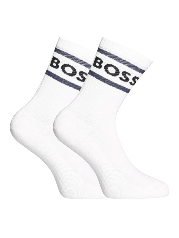 BOSS Hárompáros csomag - BOSS magas zokni fehér