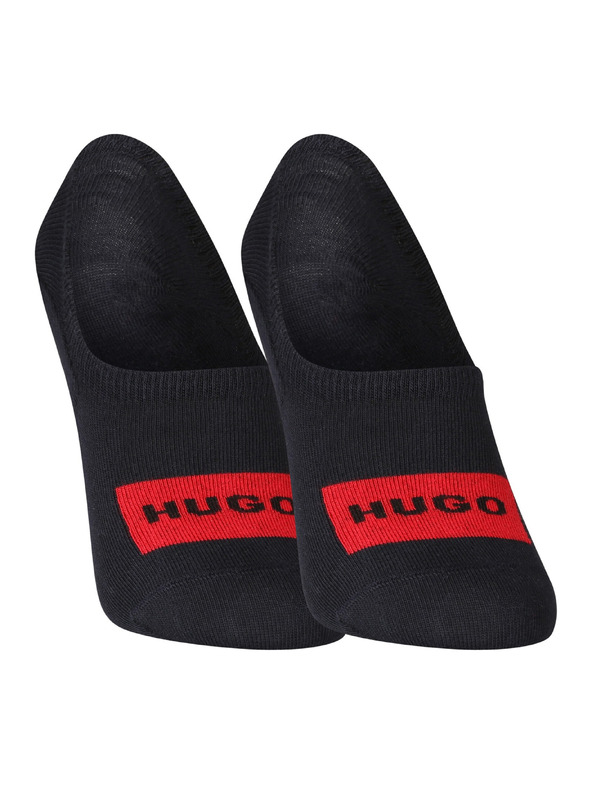 HUGO Három darabos készlet - HUGO rövid zokni fekete