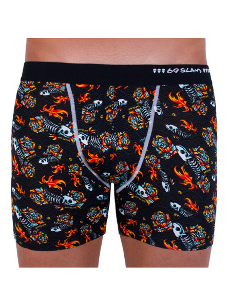 69slam Férfi boxeralsó 69SLAM fit bambusz fish skull