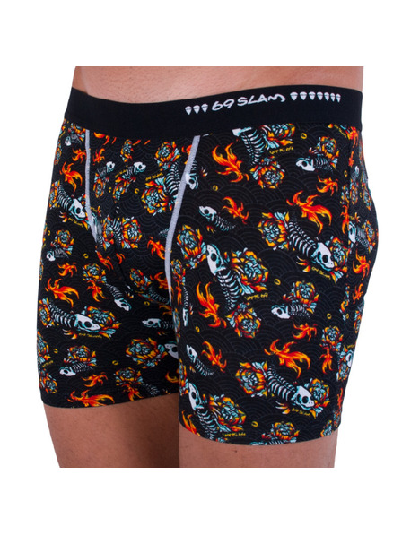 69slam Férfi boxeralsó 69SLAM fit bambusz fish skull