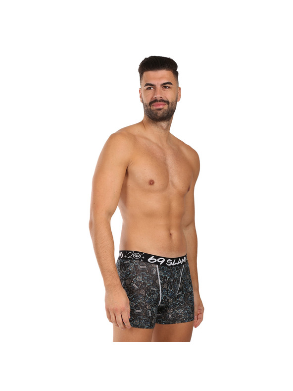 69slam Férfi boxeralsó 69SLAM Gilbert fit bamboo SKULLER