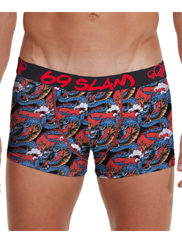69slam Férfi boxeralsó 69SLAM hip bamboo moon dragon red