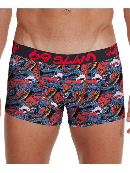 69slam Férfi boxeralsó 69SLAM hip bamboo moon dragon red