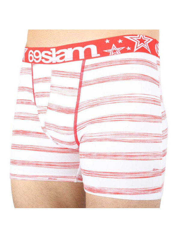 69slam Férfi boxeralsó 69SLAM fit stripes red