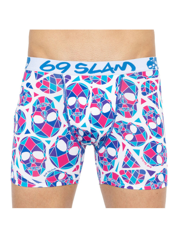 69slam Férfi boxeralsó 69SLAM fit skullmond white
